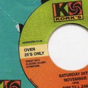 Korks record label for Northern Soul evening at Korks Piano Lounge, Otley