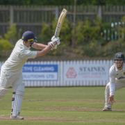 Sam Frankland hits a boundary on Saturday, with his 50 vital in Woodlands winning a low-scoring encounter.