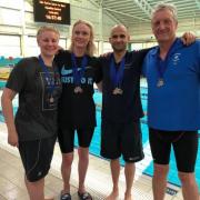 CHRIS Brown (far right) recently  swam at the Yorkshire Swimming Association’s annual Championships held at John Charles Centre for Sport, Leeds