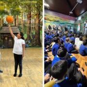 Former NBA star Paul Sturgess visited Whetley Academy in the week