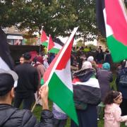 The protest in Bradford