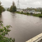 The River Calder, at Brighouse in October this year during Storm Babet