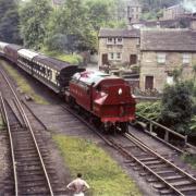Number 41241 approaching Haworth Station on its way to Keighley. Picture: John Worley/Online Transport Archive