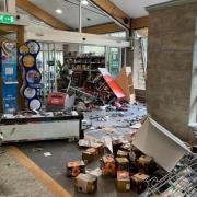 The supermarket after the break-in