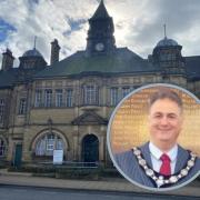 A meeting was held at Ilkley Town Hall to agree the council's budget and precept for the next financial year and (inset) Ilkley Town Mayor, Councillor Karl Milner