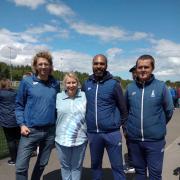 From L-R: Anthony Joyce, Emma Hayes (current Chelsea Women's first team manager), Marcus Matthew and Stephen Rushforth