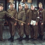 The main cast of the enduring show Dad’s Army, with Ian Lavender as Private Frank Pike, second from right