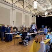 The jobs fair and information event in Skipton Town Hall prepares to get underway