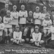 The Bradford brewery girls: Hey’s Ladies in 1921. The team was remembered in a rousing lecture at the weekend