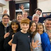 The cast of The Addams Family Musical in rehearsals