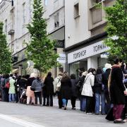 Long queue outside Darley Street Marks & Spencer in 2009 when the store celebrated the company’s 125th anniversary by selling off items for a penny