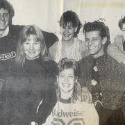 Emma, second left, with her former colleagues in the early 1990s