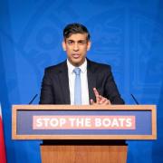 Prime Minister Rishi Sunak at a press conference in Downing Street. Pic: Stefan Rousseau/PA