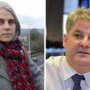 Anna Dixon, Labour's parliamentary candidate for Shipley, and Philip Davies, Tory MP for Shipley