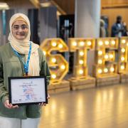 Laibba Arshad Mahmood Sadiq with her award. She is planning to become a neurosurgeon
