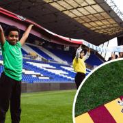 The world's longest football scarf features Bradford City's colours and badge