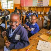Children in the classroom at the Kenyan school which Bradford college is working with