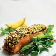 BAKED SALMON AND HERBED OMEGA CRUST