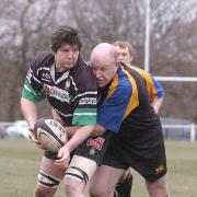 Dean McNicholl, right, scored one of Bradford Salem's tries in their Aire-Wharfe Plate defeat
