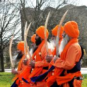 Sikh swordbearers at Nagar Kirtan