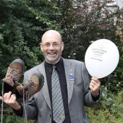 BEST FOOT FORWARD: Former Rotary president John Guest gets ready for the fundraising walk