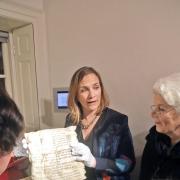Author Tracy Chevalier shows people around the new exhibition at the Bronte Parsonage