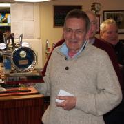 Spen Winter Sweep winner Mark Regan (Brighouse Sports) with the Geoff Brough Memorial Trophy