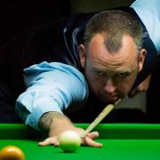 2018 World Snooker Champion Mark Williams eyes up a yellow as he shows off his talents during an exhibition night at Shipley and District Social Club Picture: Simon Jackson
