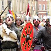The finale of the festival with Vikings marching through York City centre.
Picture Anthony Chappel-Ross