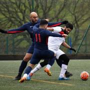 Huseeb Ahmed of Route One Rovers on the ball in his side's match against TVR United earlier in the season.