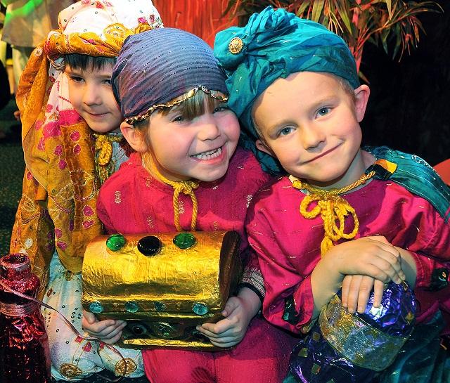St John’s C of E Primary School, Bierley, reception and nursery classes peformed We Three Kings. Pictured are Tyler Dickenson, four, Ella Robinson, four, and Lewis Uttley, five
