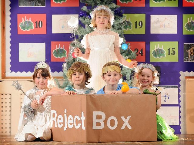 St Walburga’s Primary School in Shipley held two Nativity performances. Sofia Dinsdale (Snowflake), Blase Bowden (Tatty Tinsel), Patrick Hines (Bauble) and Lornarose Hill (Fairlylights) with Elenor Fillingham as the Bossy Fairy