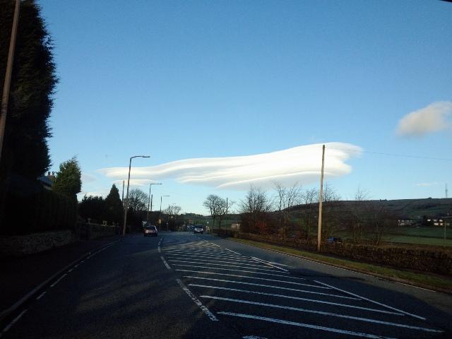 Clouds on the A629 Halifax to Keighley Road @ bout 2pm yesterday. Max from Kiplings Restaurant 
Sowerby Bridge