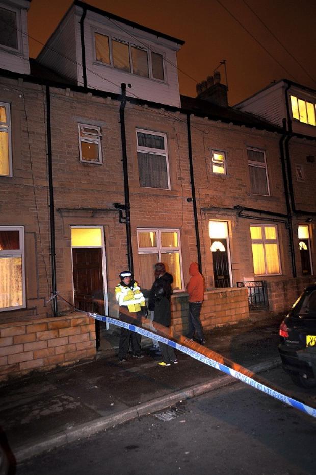 police cordon outside the house after the fire incident in Newport ...