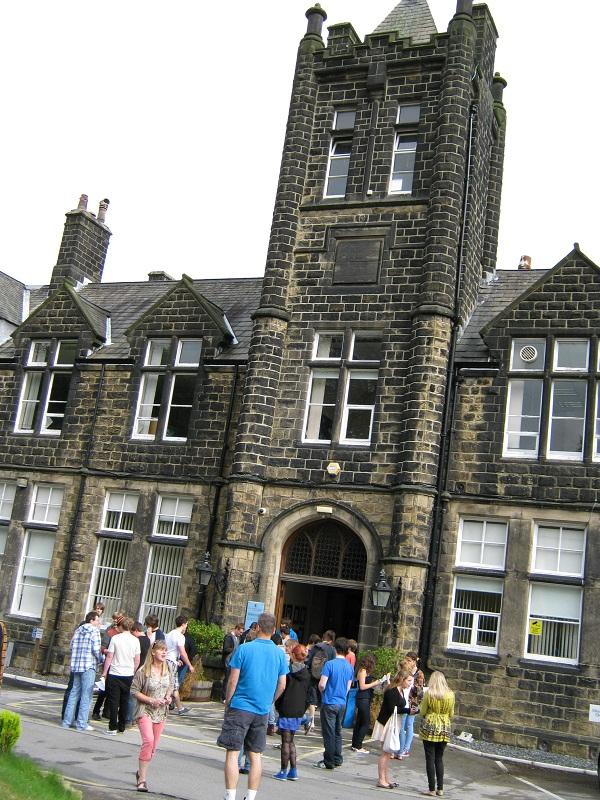 The first students to pick up their A-level results at Ilkley Grammar on Thursday