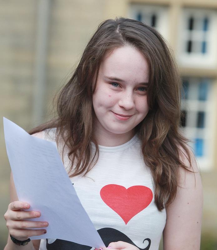 Aireville School, Skipton -  Year 9 pupil Beth Chadwick who got a A* in French having sat the exam early