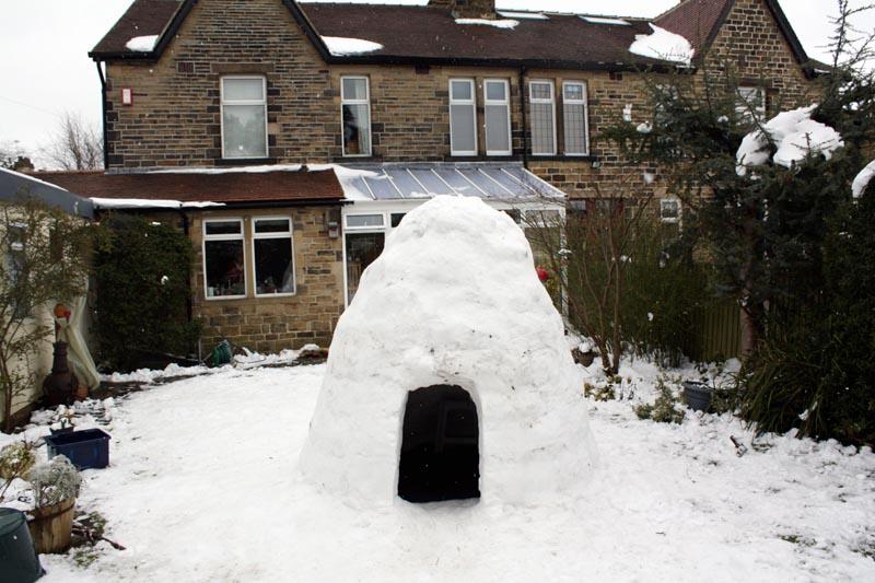 An igloo built by reader Leo Patterson and his friends - it took them five and a half hours to construct, it is 210cm and there is enough room for four people inside