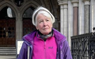 Trudi Warner outside the Royal Courts of Justice earlier in April. Image: Callum Parke/PA