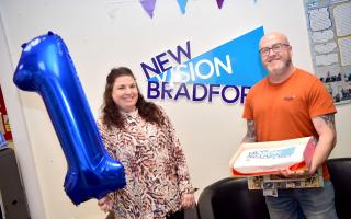 To mark the one-year milestone, staff at New Vision Bradford celebrated with tea and cake.