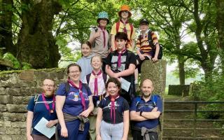 The 68th Bradford Scout Group completed the Aire Valley Scouts' Baht 'At Walk on Sunday