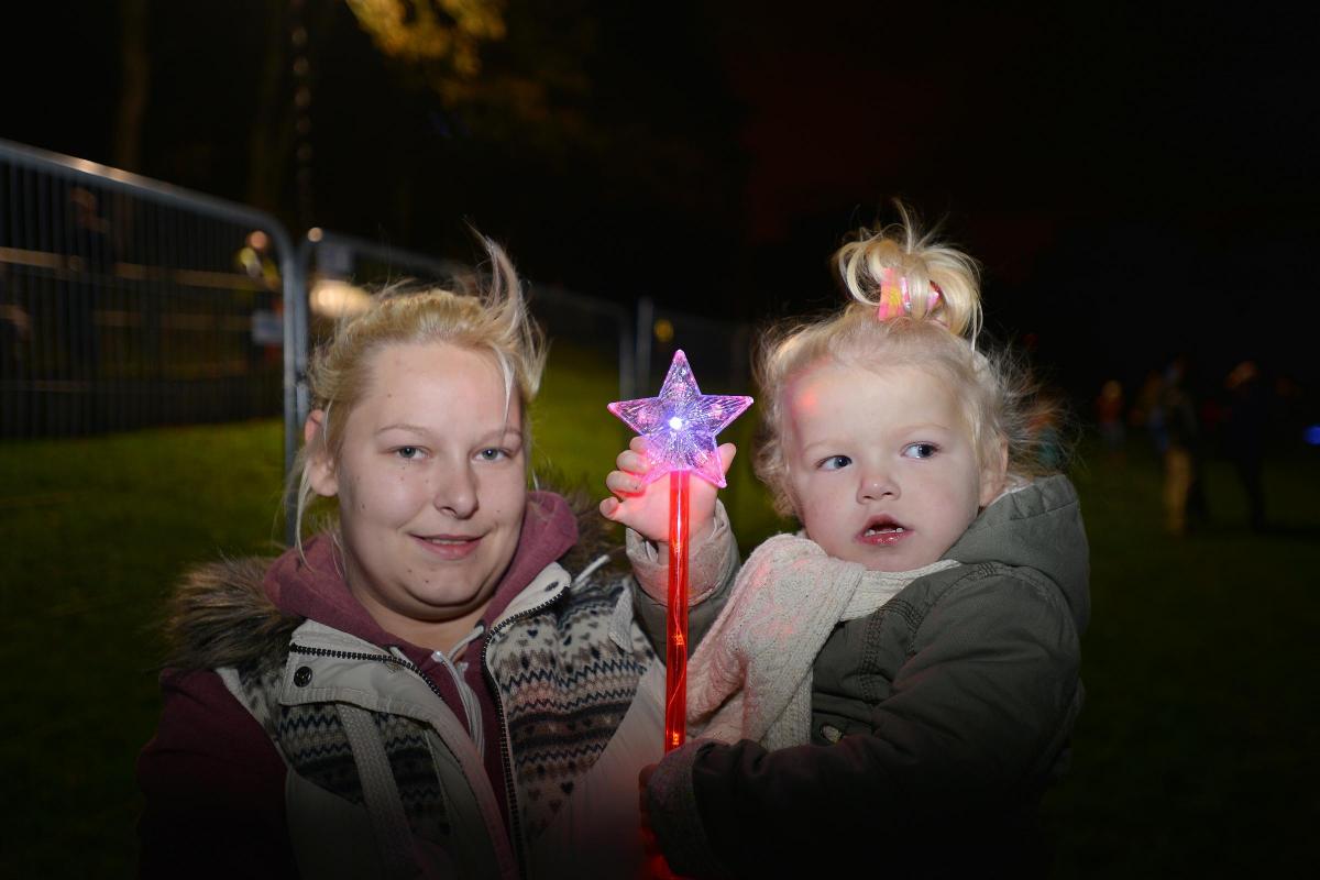 Stephanie James and her daughter Ella-Rose Smith at Bingley Bonfire and Firework display