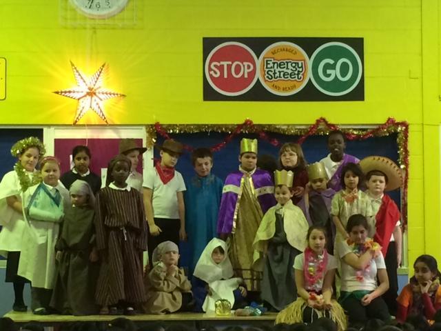 Feversham Primary Academy - KS1 and KS2 assembly group - All Around The World Nativity