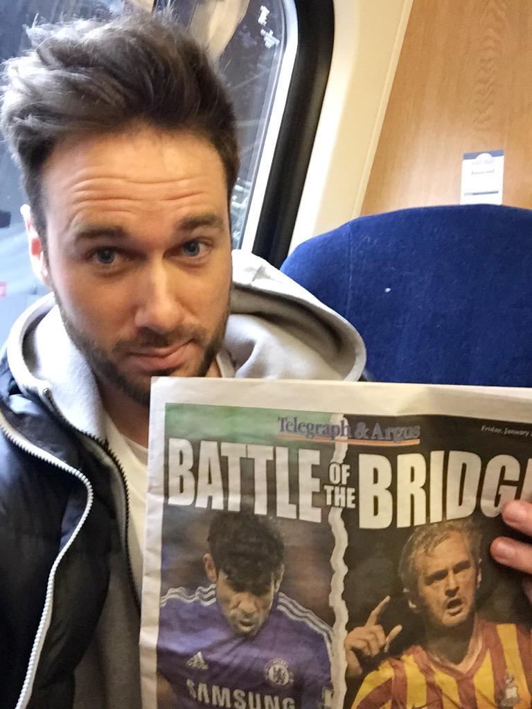 Daniel Crann on the train to London with his T&A pull-out