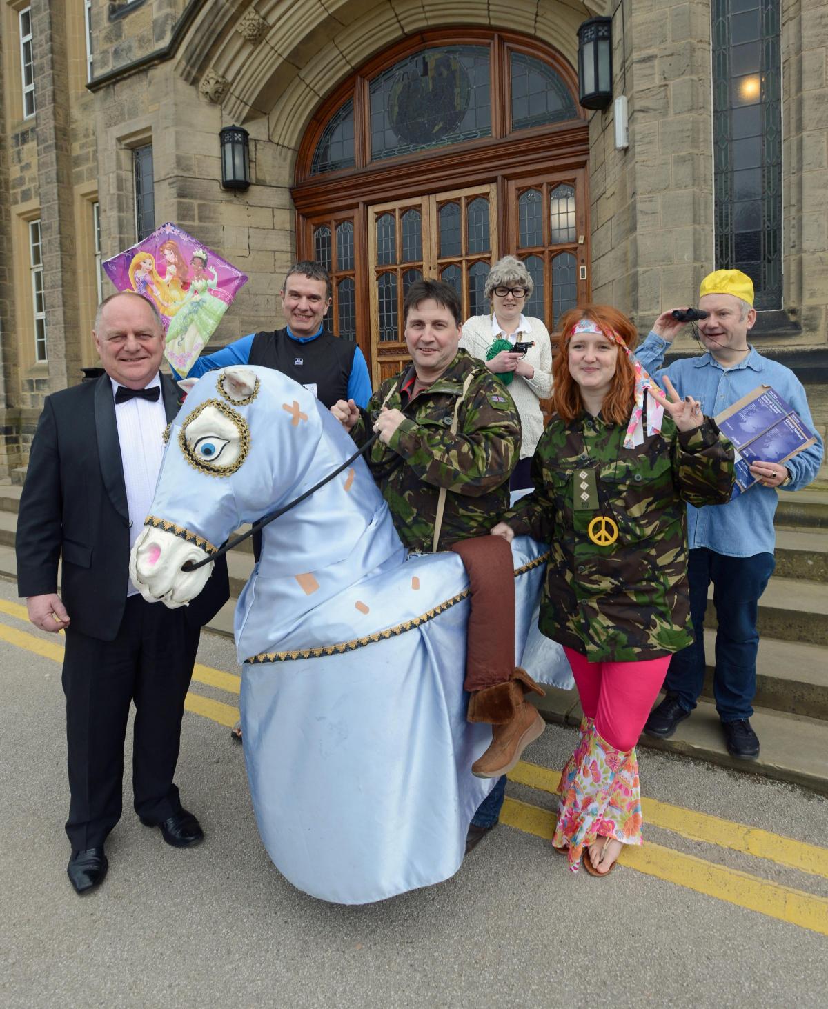 Staff at Bradford Grammar School in costume for World Book Day