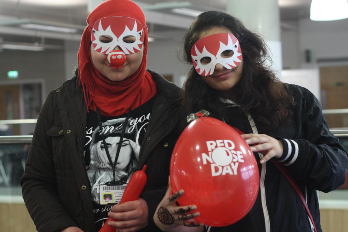 Bradford College students find lots of ways to raise money on Red Nose Day