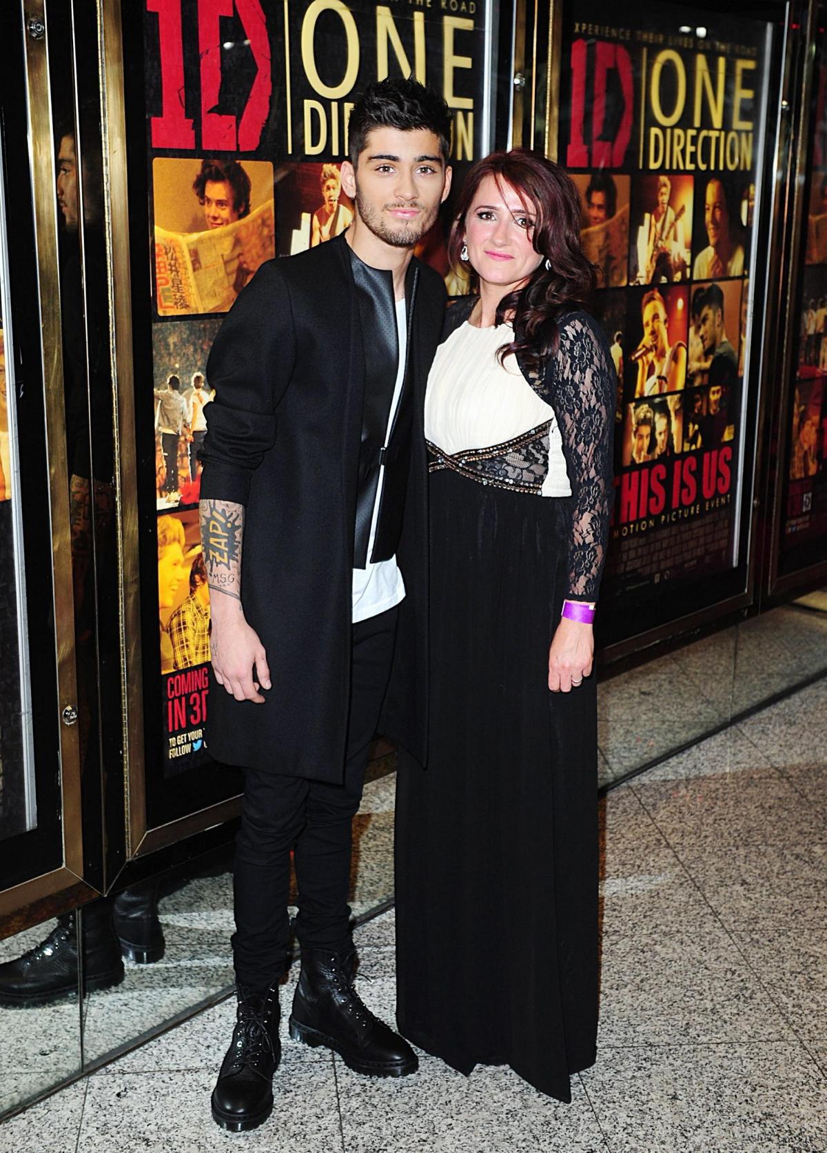Zayn with his mum Tricia Malik arriving for the World Premiere of One Direction: This Is Us in 2013