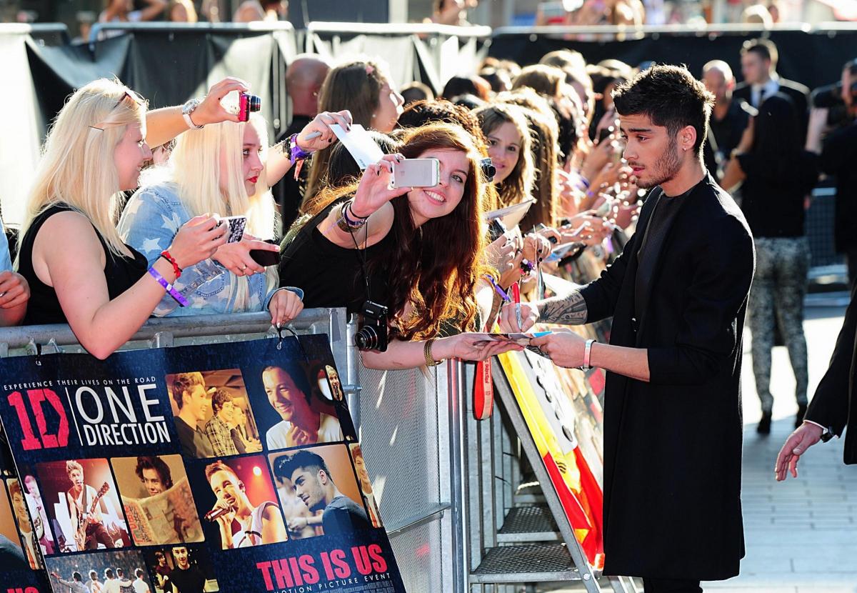Zayn arriving for the World Premiere of One Direction: This Is Us in 2013