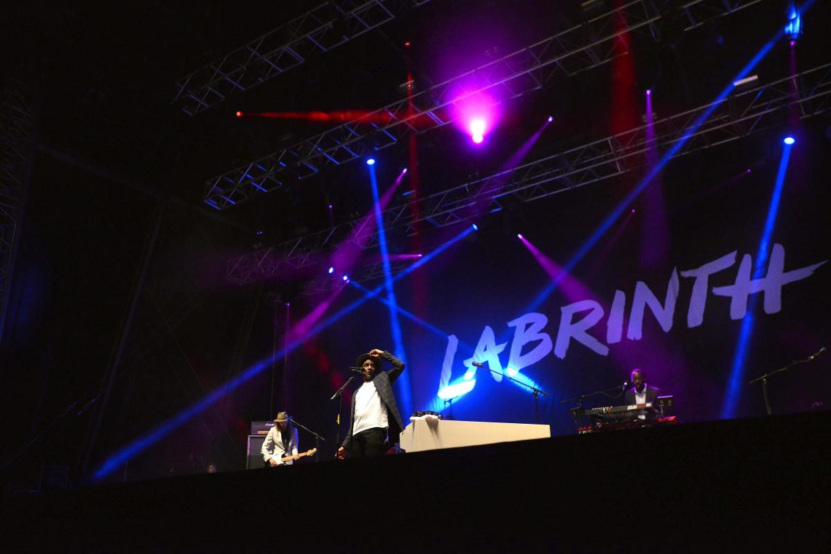 Labrinth on stage at Bingley Music Live 2015