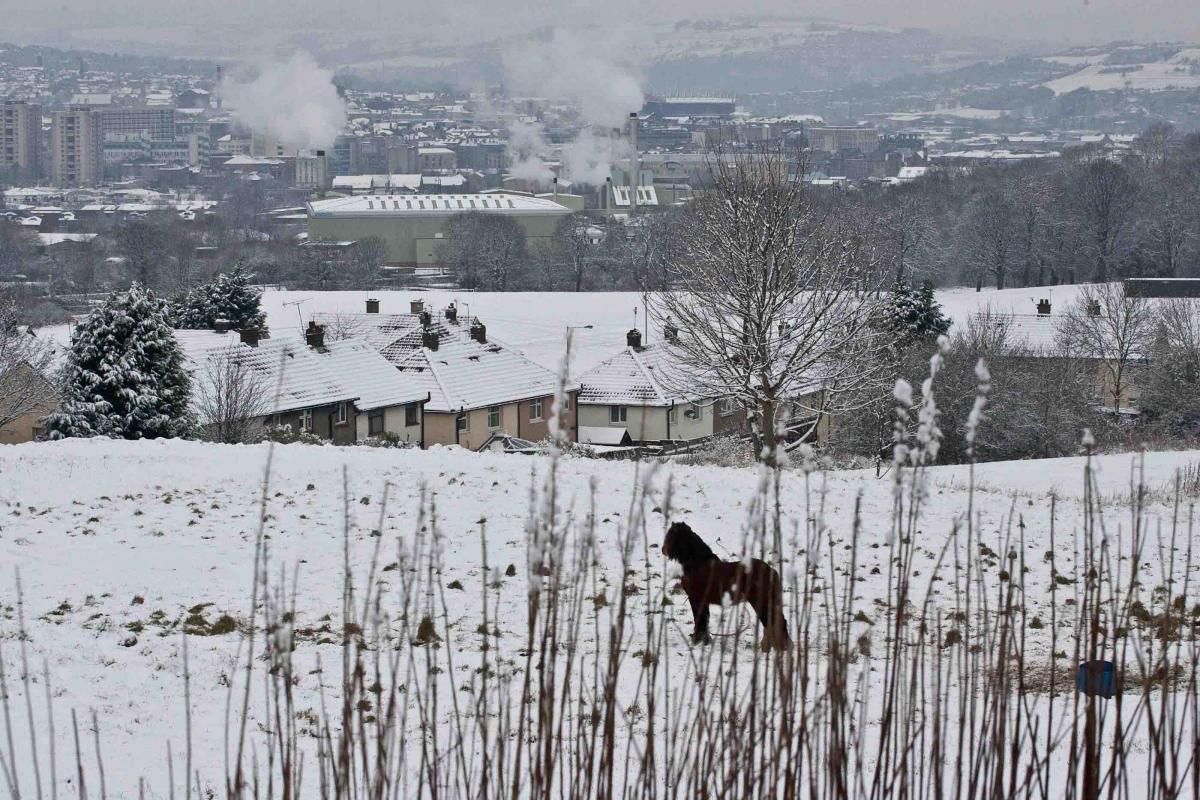 A snow covered Bradford. Picture: David Enyori