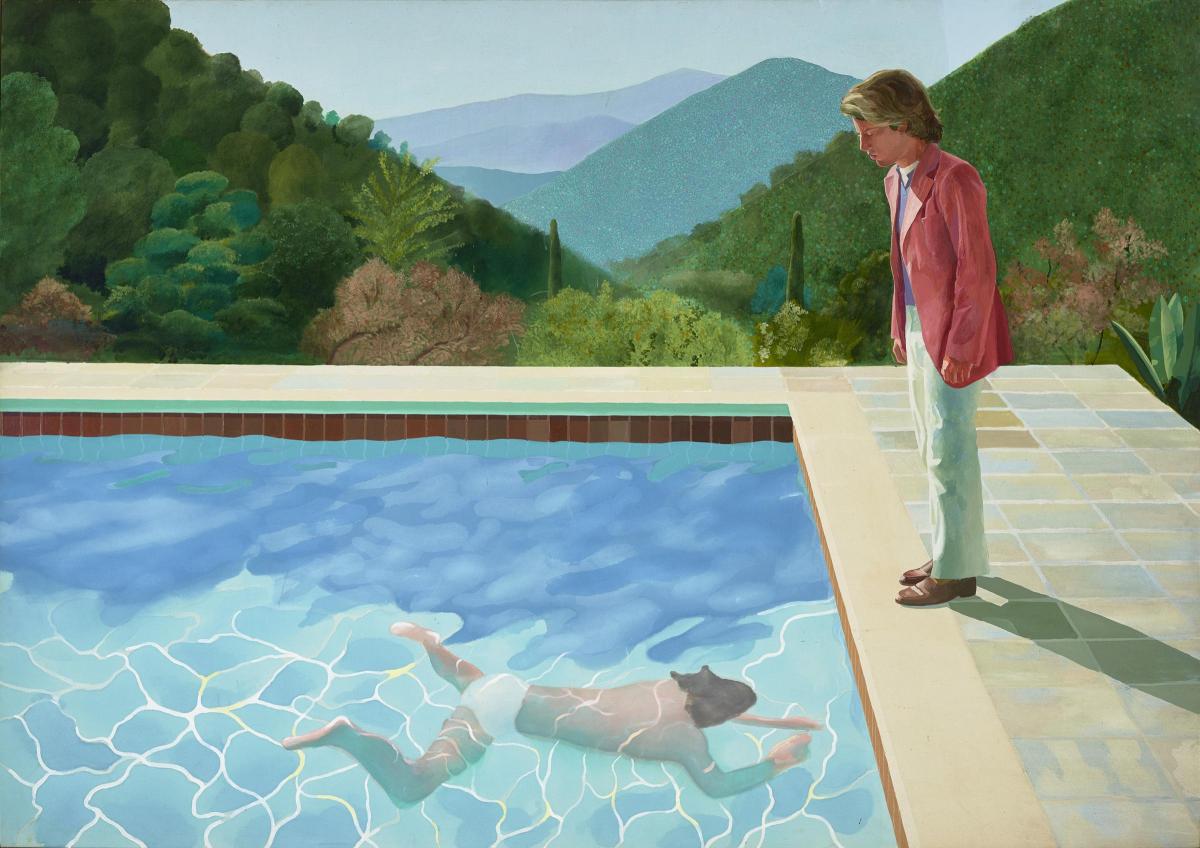 Portrait of an Artist (Pool with Two Figures), dated 1971